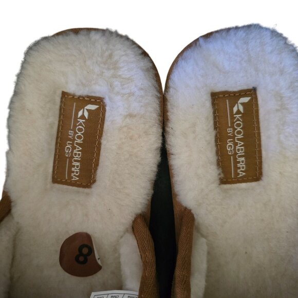 UGG Koolaburra Unisex Perforated Suede & Faux Fur Lined Slide Slippers Size 8 - Picture 4 of 6